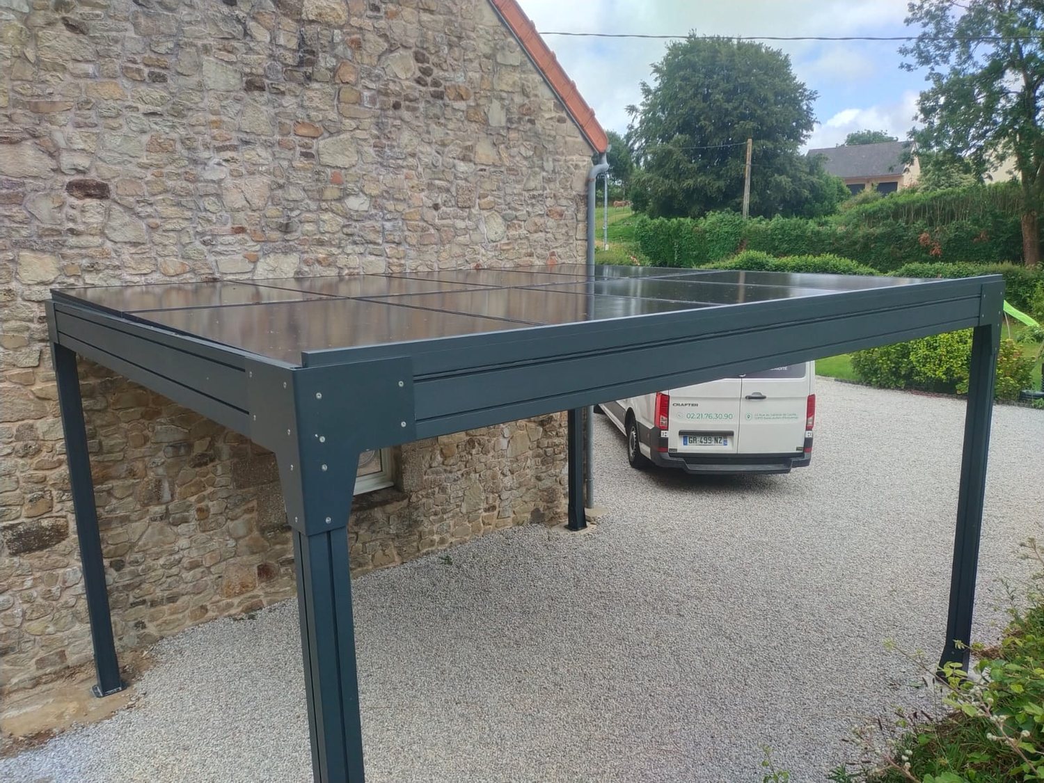Pergola solaire anthracite